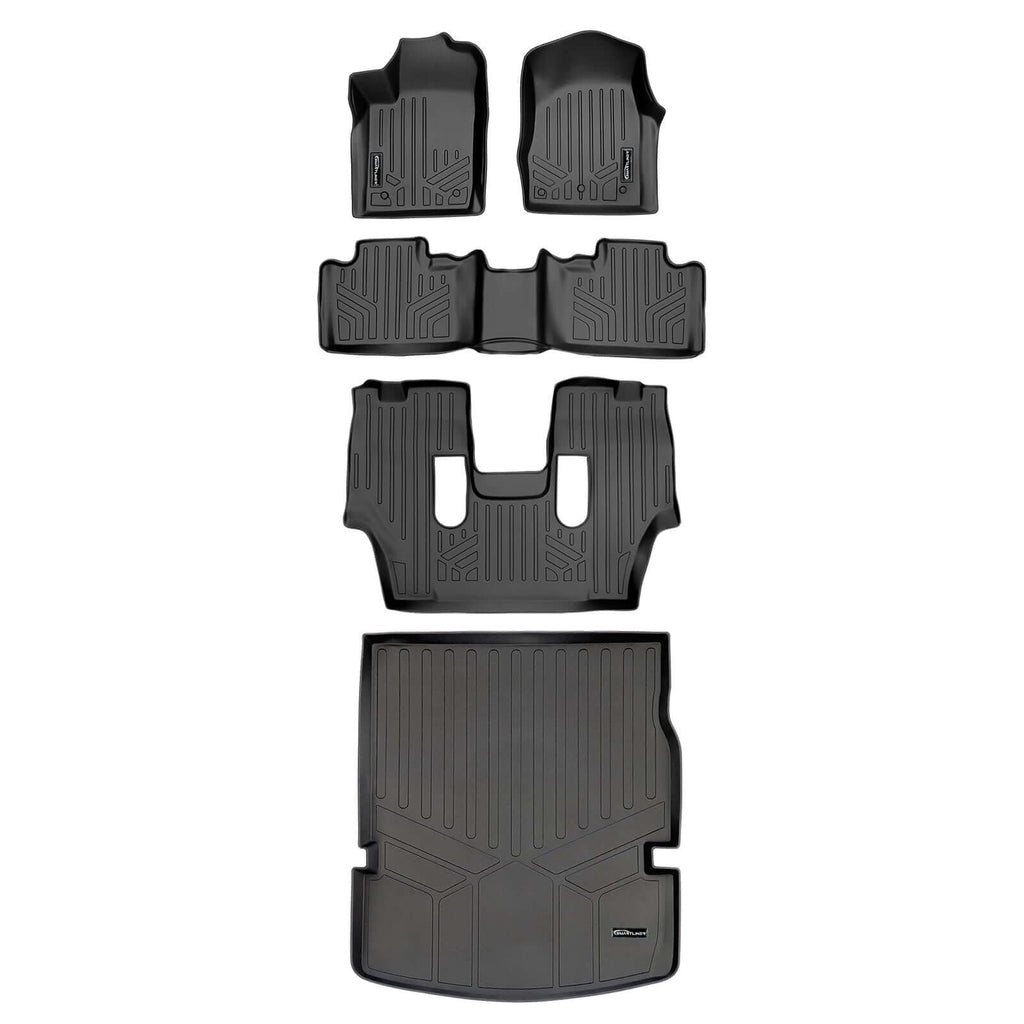 Smart TrimTM Floor Liners For 13-16 Durango with 1st Row Dual Floor Hooks & 2nd Row Bucket Seats