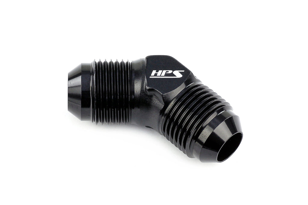 HPS Performance AN Male to Male Union Adapter, Aluminum, Black