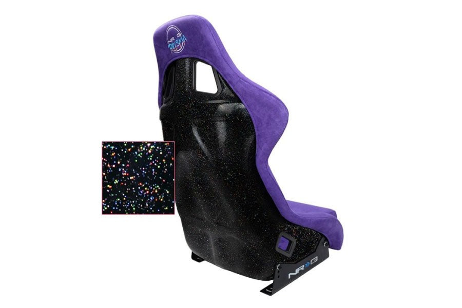 NRG Innovations FRP Bucket Seat PRISMA Edition with pearlized back. All Purple alcantara vegan material. (Large) - Universal
