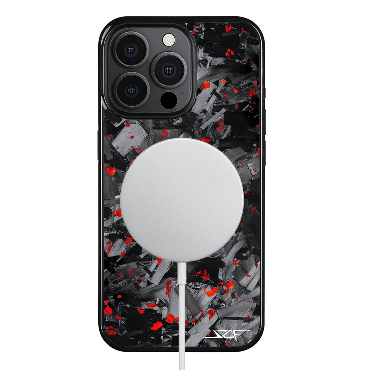 iPhone | Red Flake Forged Chunk Carbon Fiber Case | CLASSIC Series
