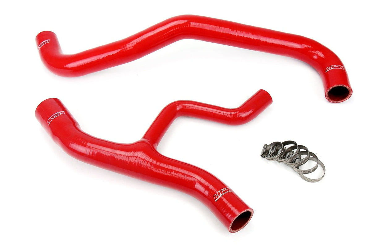 HPS Red Reinforced Silicone Radiator Hose Kit Coolant Ford 02-04 Mustang GT