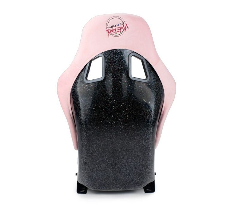 NRG Innovations FRP Bucket Seat PRISMA Edition with pearlized back. All Pink alcantara vegan material. (Medium) - Universal