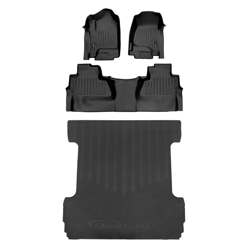 SMARTLINER Custom Fit Floor Liners For 2014-2018 Silverado/Sierra 1500 - 2015-2021 2500/3500 HD