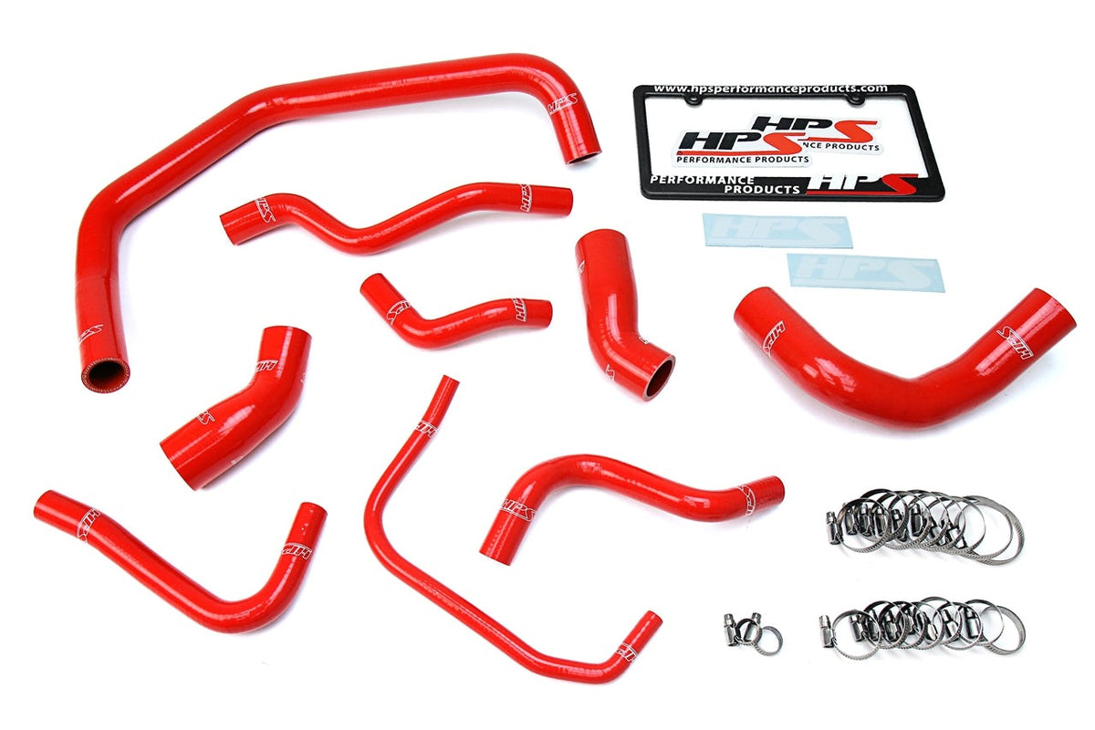 HPS Red Reinforced Silicone Radiator Hose Kit Coolant Ford 03-04 Mustang SVT Cobra 4.6L V8 Supercharged