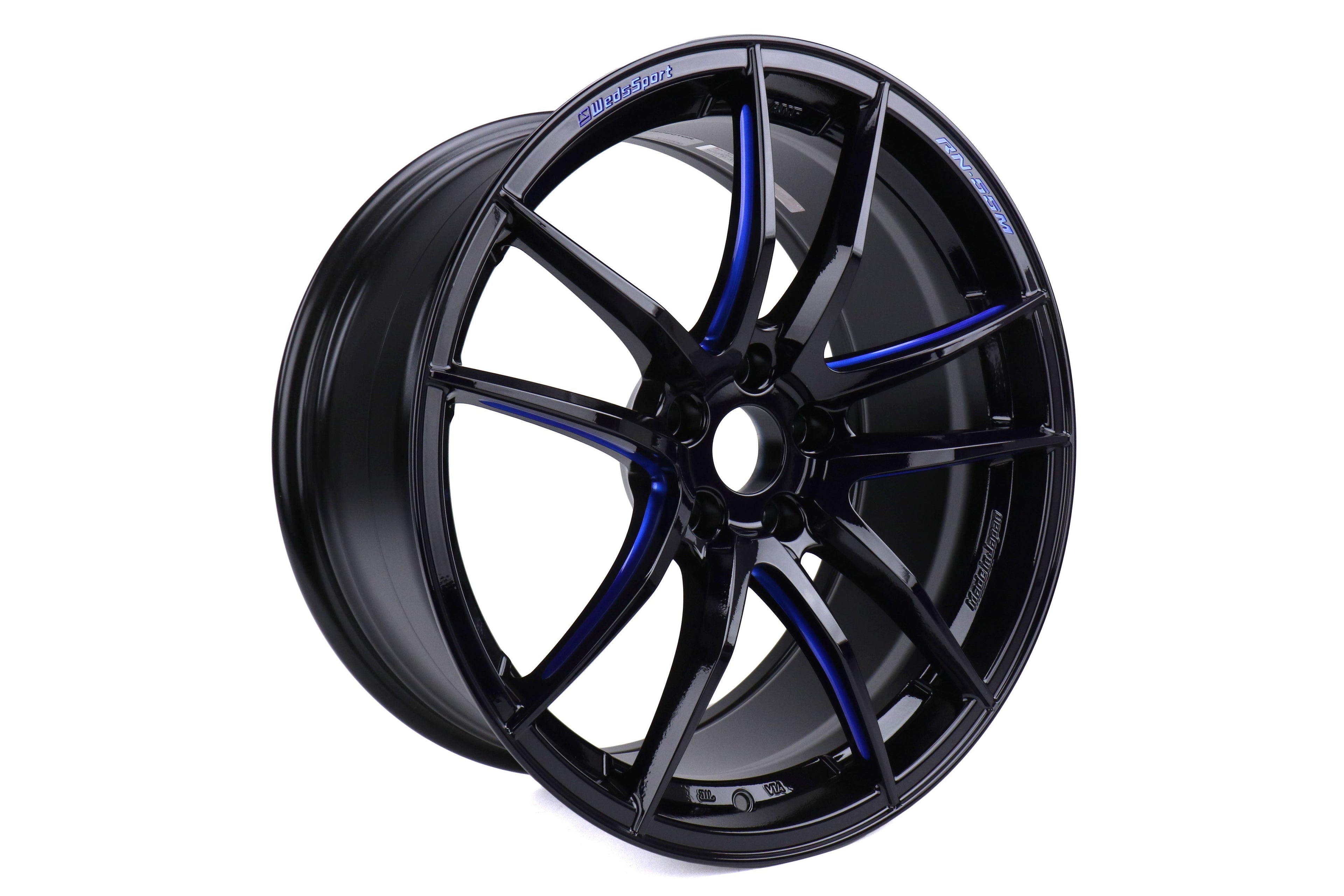 WedSport BBM RN-55M Black Blue Machine 19x9 +30 5x112 (Single Wheel) - 2020-2023 Toyota GR Supra