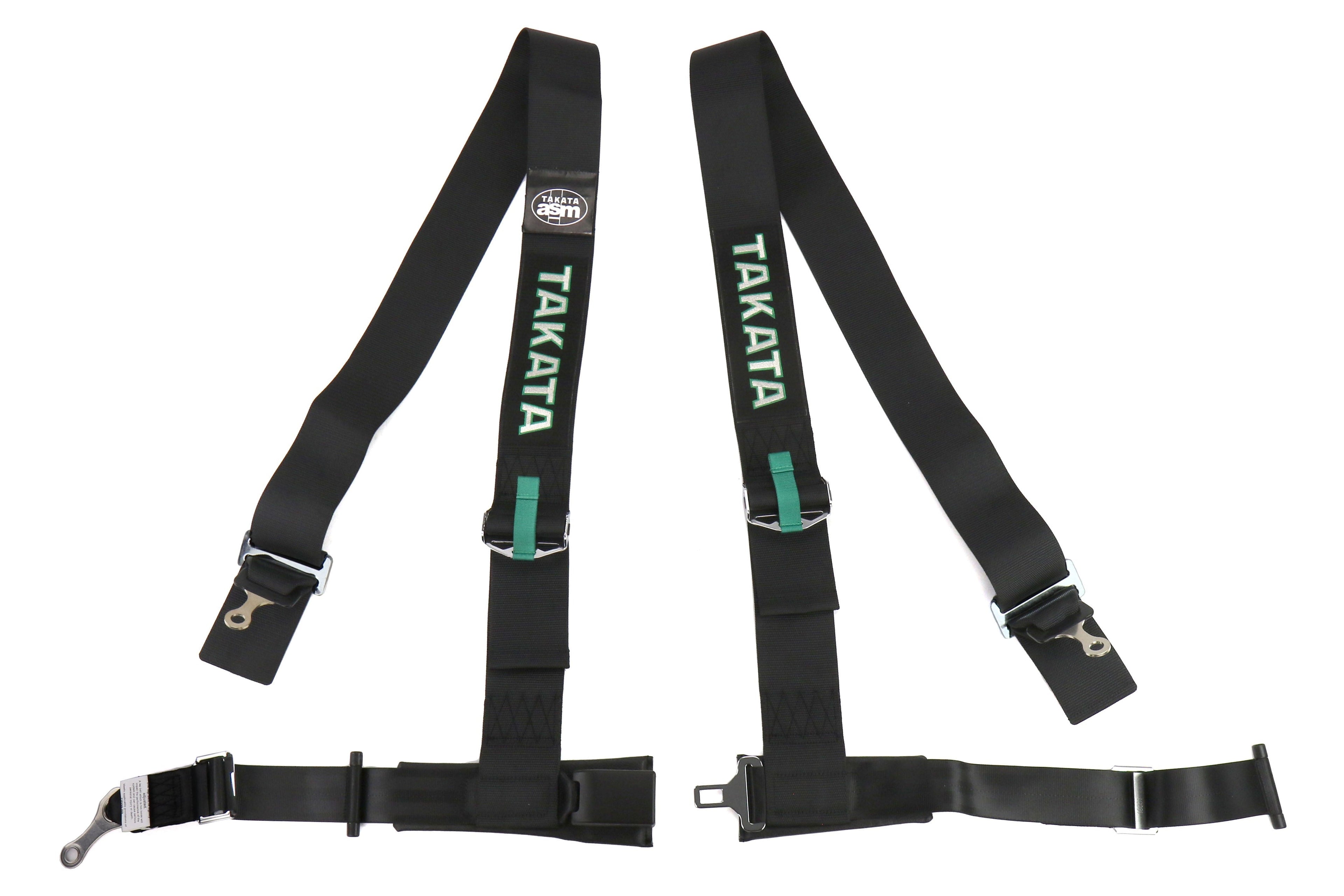 Takata 4 point Street Belt 3" w/ ASM (Black) - Universal