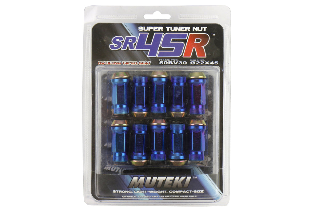 Muteki SR45R Burned Blue Neon Open Lug Nuts 12X1.25 - Universal
