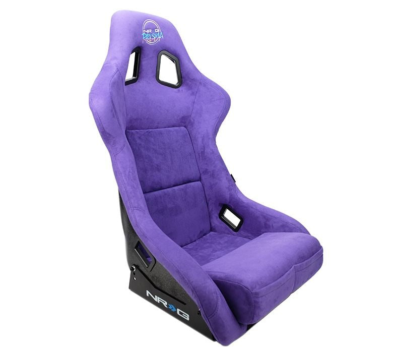 NRG Innovations FRP Bucket Seat PRISMA Edition with pearlized back. All Purple alcantara vegan material. (Large) - Universal