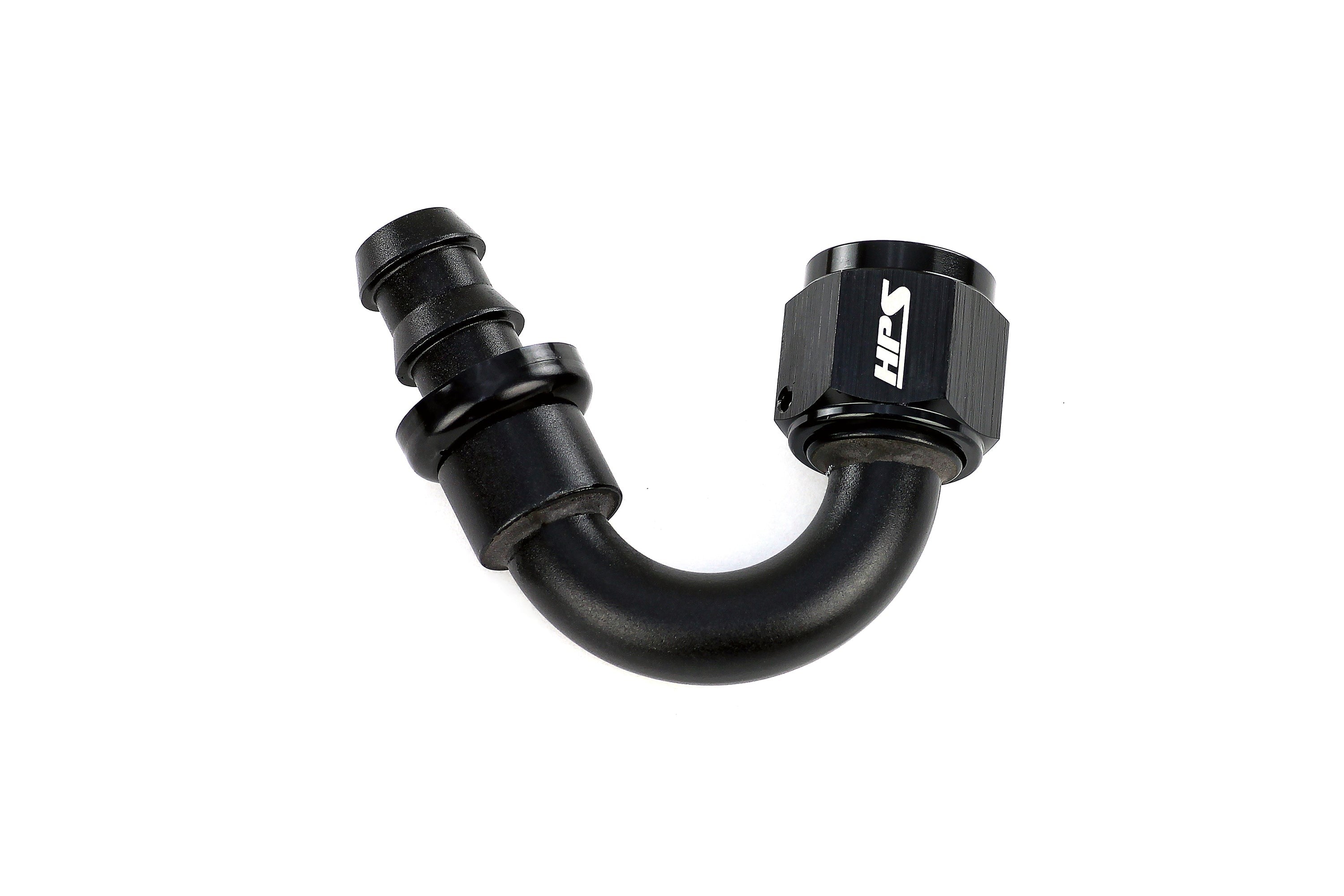 HPS Performance Push-on Hose End to AN Female, Aluminum, Black