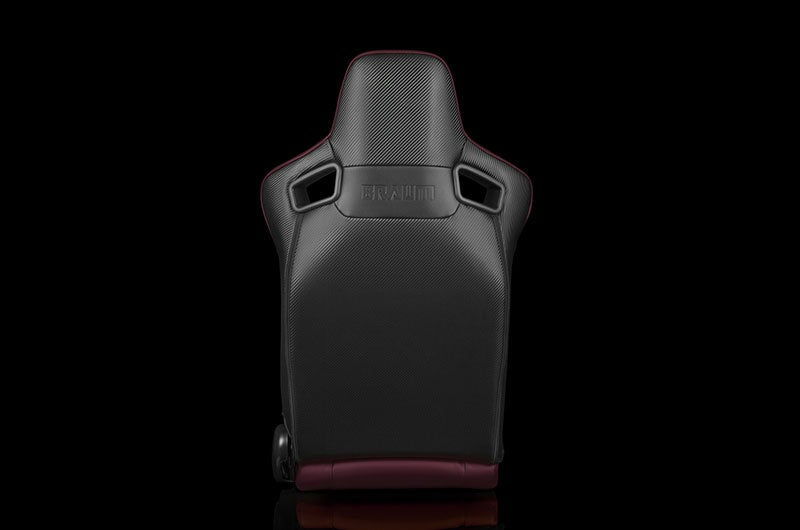 Braum Elite Series Sport Seats - Maroon Leatherette Pair - Universal