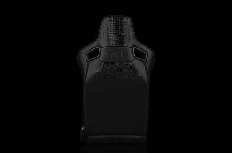 Braum Elite-X Series Sport Seats - Black PU / Navy Denim / Orange Stitching Pair - Universal